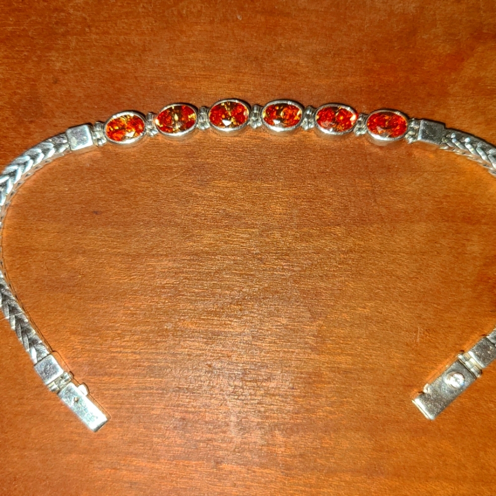 Sterling silver and citrine bracelet.
